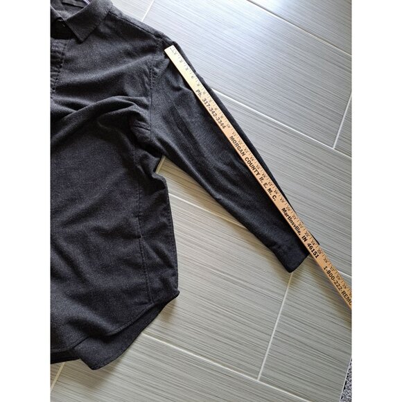 Alexander Wang Wool-Blend Flannel Oversized Shirt Button-Up Grey L Mens Designer - Picture 11 of 13